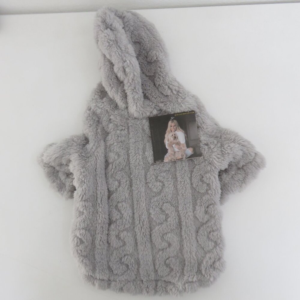 (#102) Jessica Simpson Grey Dog Sweater Hoodie Pet Clothing